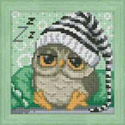 Diamond painting kit "Sleepy owlet " 15*15 cm AM1572