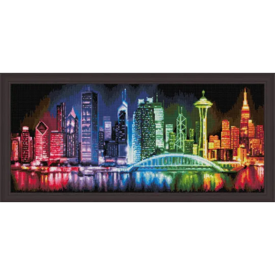 Diamant-Malerei-Set „Leuchtende Megapolis“ 70 x 30 cm AM1602