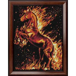 Diamond painting kit "Fire Horse" 30*40 cm AM1850