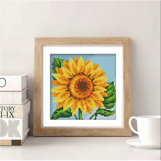 Diamond painting kit "Young sunflower" 15*15cm  AM1635