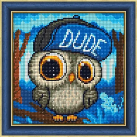 Diamond painting kit "Owl in a cap" 20*20 cm AM1950