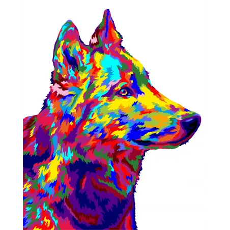 Piešimo pagal skaičius rinkinys. H138 Wolf pop menas 40*50