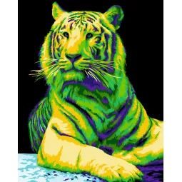 (SALE) Painting by numbers kit. H139 Neon Tiger 40*50