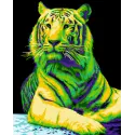 (SALE) Painting by numbers kit. H139 Neon Tiger 40*50