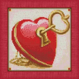 (Nebegaminamas) Deimantų tapybos rinkinys Raktas į širdį 20х20 cm AZ-1294