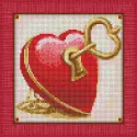(Discontinued) Diamond painting kit Key to the heart AZ-1294