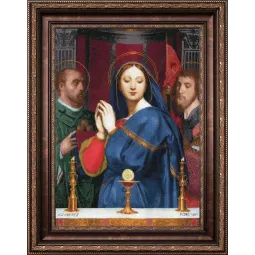Kit de point de croix "La Madone devant le calice avec le sacrement 1841" 57 x 41,5 cm S/MK062