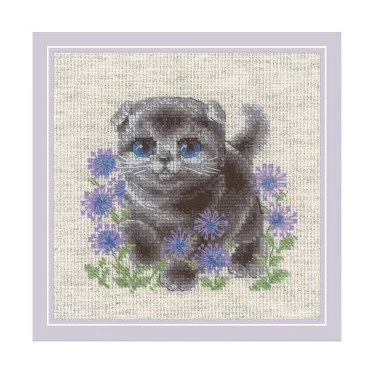Kit point de croix Chaton à oreilles tombantes 15x15 SR2120