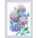 Siuvinėjimo kryželiu rinkinys Graceful Hydrangeas 21x30 SR2139