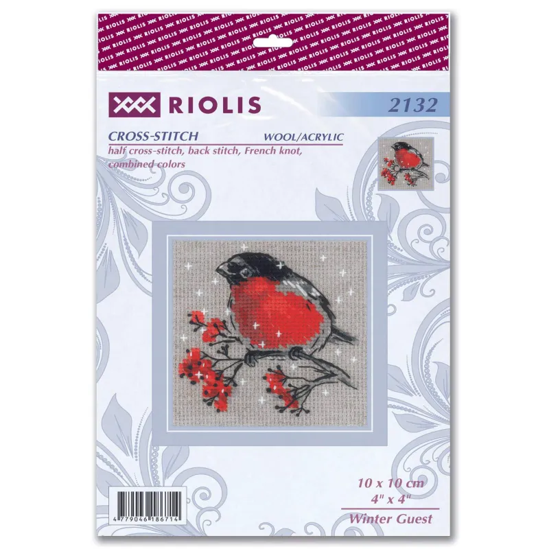 Kryželiu siuvinėjimo rinkinys Winter Guest 15x15 SR2132