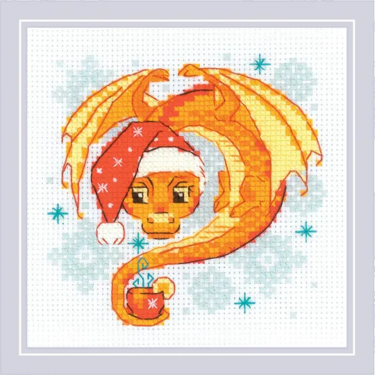 Kreuzstich-Set Drachen Tea Time 15x15 SR2141
