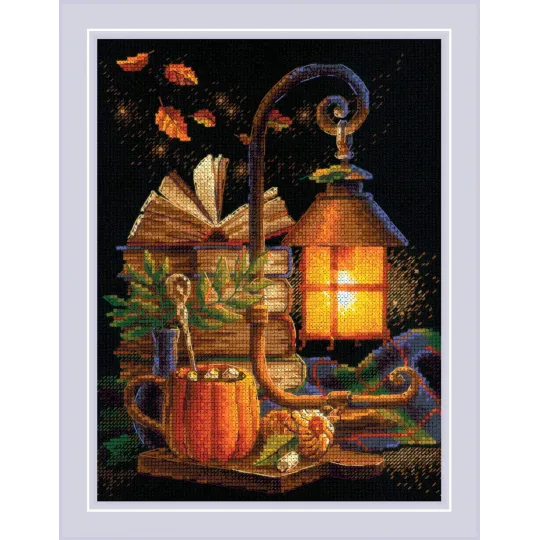 Siuvinėjimo kryželiu rinkinys Cozy Autumn 18x24 SR2146