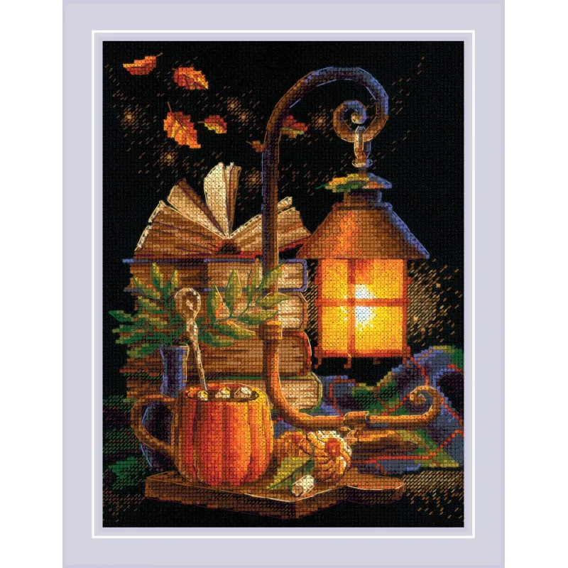 Siuvinėjimo kryželiu rinkinys Cozy Autumn 18x24 SR2146