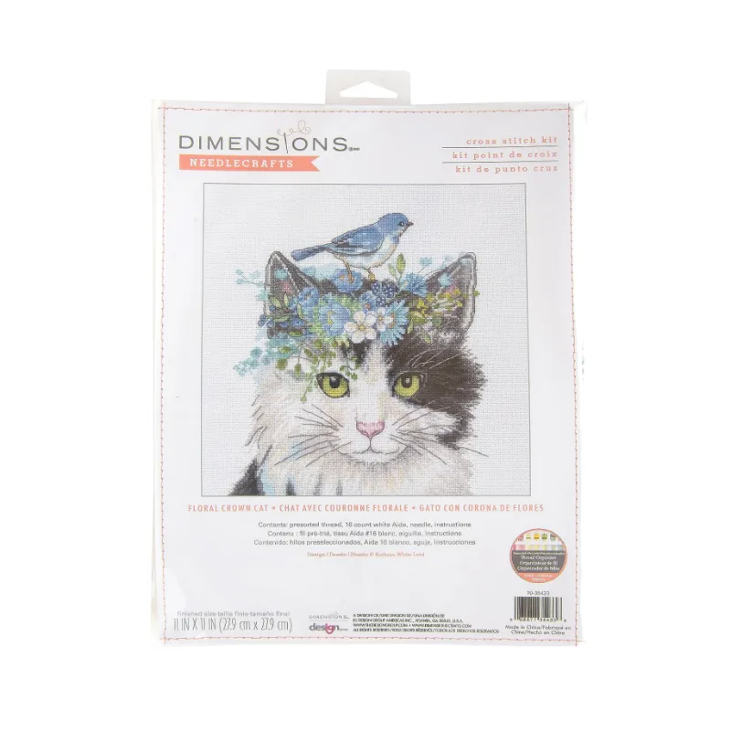 Cross stitch kit "Floral Crown Cat" D70-35433