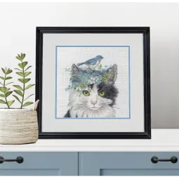 Набор для вышивания крестиком "Кошка в цветочном венке" D70-35433