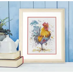 Kit de point de croix "Coq aquarelle" D70-35432