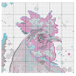 Cross stitch kit "Watercolor Rooster" D70-35432
