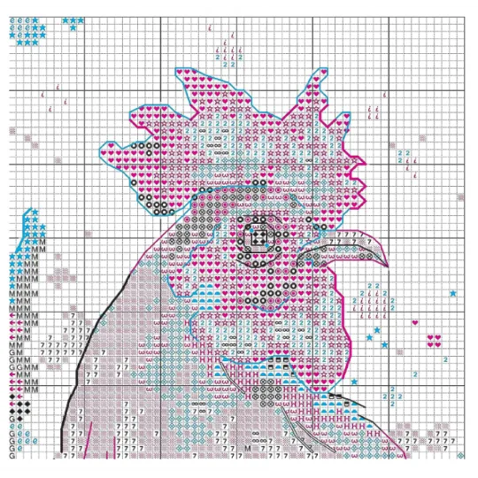 Kit de point de croix "Aquarelle Rooster" D70-35432