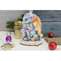 Kit de point de croix sur toile plastique "Dragon du Nouvel An" 13x9 cm SR-904