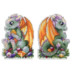 Kit de point de croix sur toile plastique "Dragon du Nouvel An" 13x9 cm SR-904