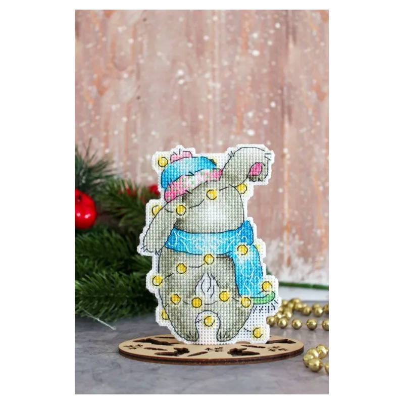 Kit de point de croix sur la toile plastique "Lapin du Nouvel An" 12x9 cm SR-915