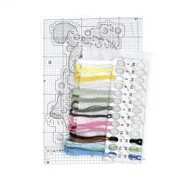 Набор для вышивания крестиком на пластиковой канве «Новогодний зайчик» 12x9 см SR-915