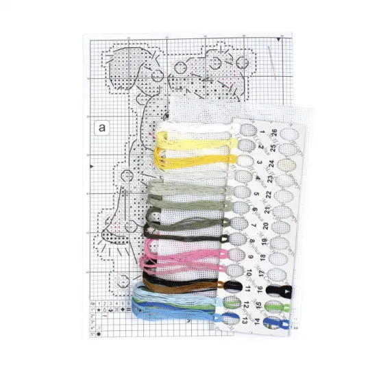 Kreuzstich-Set auf der Plastikleinwand "Neujahrs-Häschen" 12x9 cm SR-915