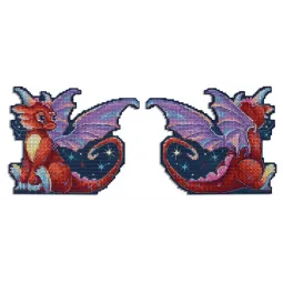 Kit de point de croix sur toile plastique "Dragon de minuit" 12x15 cm SR-889