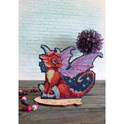 Kreuzstich-Set auf der Kunststoff-Leinwand "Midnight Dragon" 12x15 cm SR-889