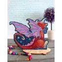 Kreuzstich-Set auf der Kunststoff-Leinwand "Midnight Dragon" 12x15 cm SR-889