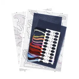 Kit de point de croix sur toile plastique "Dragon de minuit" 12x15 cm SR-889