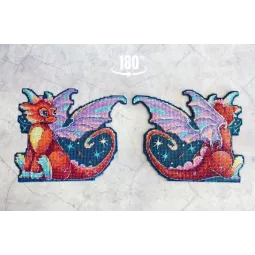Cross stitch kit on the plastic canvas "Midnight Dragon" 12x15 cm SR-889