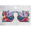 Kreuzstich-Set auf der Kunststoff-Leinwand "Midnight Dragon" 12x15 cm SR-889