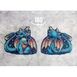 Kreuzstich-Set auf Kunststoff-Canvas "Twilight Dragon" 15x12 cm SR-890