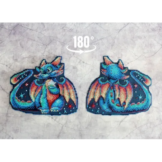 Kreuzstich-Set auf Kunststoff-Canvas "Twilight Dragon" 15x12 cm SR-890