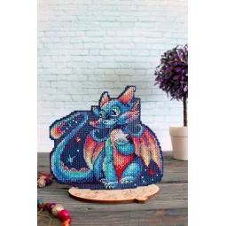 Kit de point de croix sur canevas plastique "Twilight Dragon" 15x12 cm SR-890