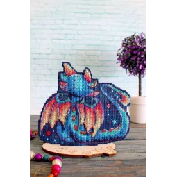 Набор для вышивания крестиком на пластиковой канве "Сумеречный дракон" 15x12 см SR-890