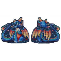 Kit de point de croix sur canevas plastique "Twilight Dragon" 15x12 cm SR-890