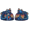 Kit de point de croix sur canevas plastique "Twilight Dragon" 15x12 cm SR-890