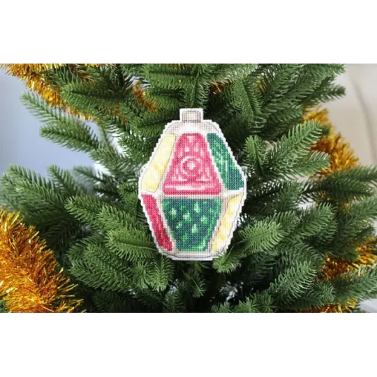 Набор для вышивания крестом на пластиковой канве "Рождественский фонарик" SR-905