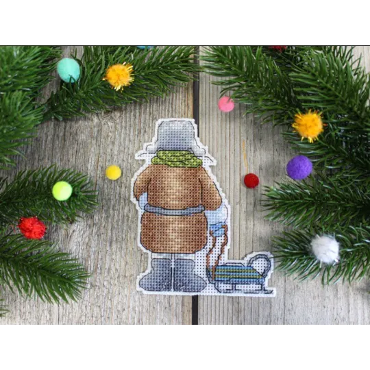 Kit de point de croix sur canevas plastique "Garçon d'hiver" SR-912