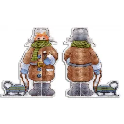 Набор для вышивания крестиком на пластиковой канве "Зимний мальчик" SR-912