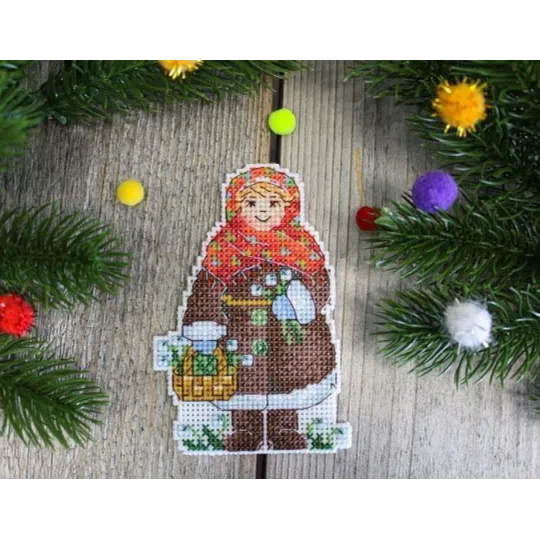 Kreuzstich-Set auf Kunststoff-Leinwand "Wintermädchen" SR-913