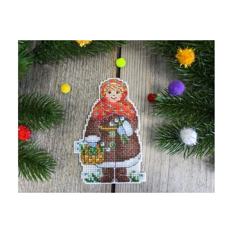 Kit de point de croix sur toile plastique "Winter girl" SR-913