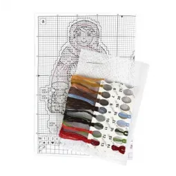 (S) Kit point de croix sur canevas plastique "Fille d'hiver" SR-913