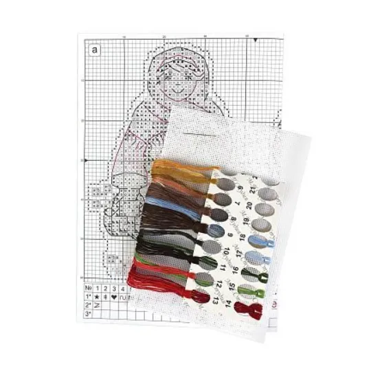 Kreuzstich-Set auf der Plastikleinwand "Wintermädchen" SR-913