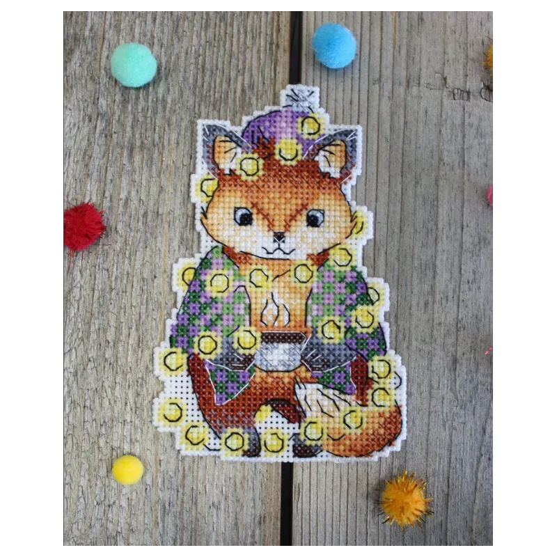 Kit de point de croix sur la toile plastique "Renard de Noël" SR-914