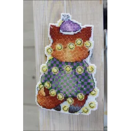 Cross stitch kit on the plastic canvas "Christmas fox" SR-914