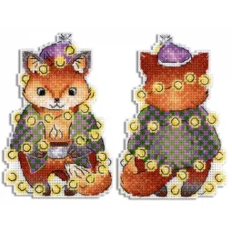Cross stitch kit on the plastic canvas "Christmas fox" SR-914