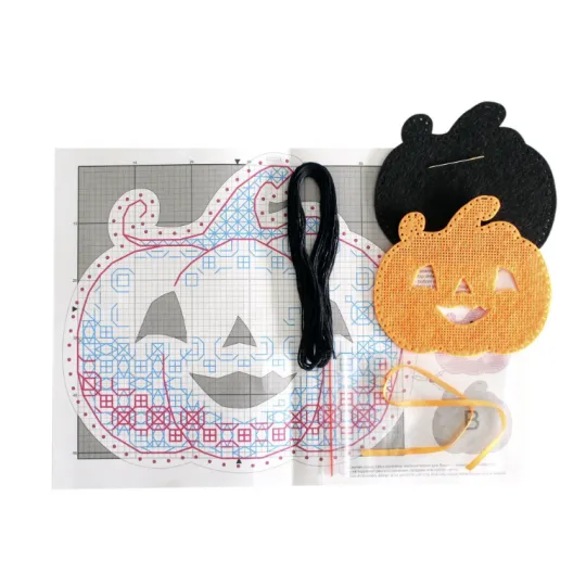 Cross stitch kit on the felt "Pumpkin with patterns" ST-1015